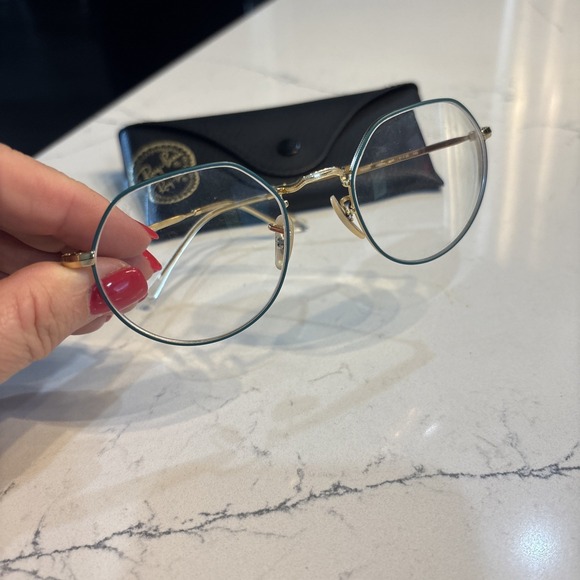Ray-Ban Accessories - Ray-Ban 6465 Jack 3136 51-20-140 Gold Geometric Frame Frame Only